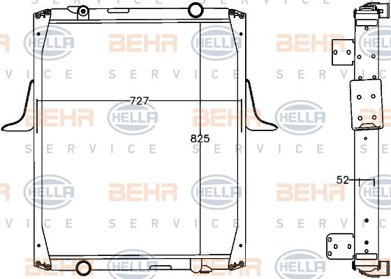 Radiateur, refroidissement du moteur BEHR HELLA SERVICE *** PREMIUM LINE ***