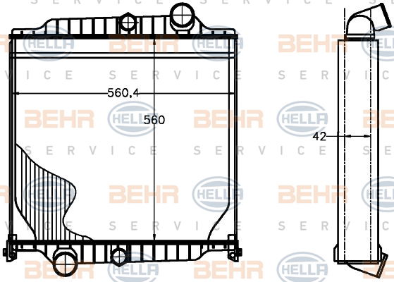 Radiateur, refroidissement du moteur BEHR HELLA SERVICE *** PREMIUM LINE ***