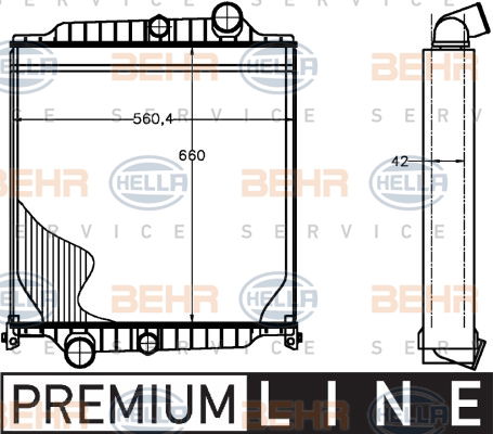 Radiateur, refroidissement du moteur BEHR HELLA SERVICE *** PREMIUM LINE ***