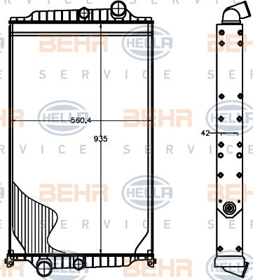 Radiateur, refroidissement du moteur BEHR HELLA SERVICE *** PREMIUM LINE ***