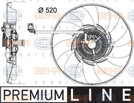 Ventilateur, refroidissement du moteur BEHR HELLA SERVICE *** PREMIUM LINE ***