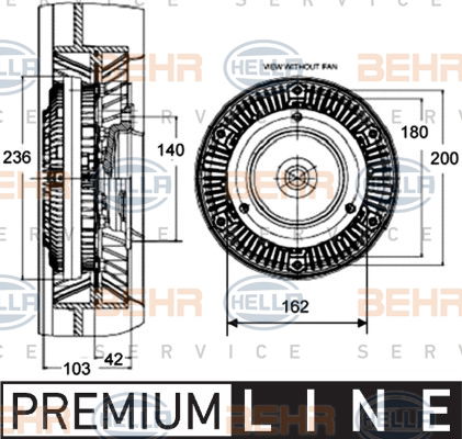 Embrayage, ventilateur de radiateur BEHR HELLA SERVICE *** PREMIUM LINE ***