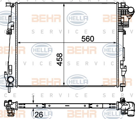 Radiateur, refroidissement du moteur BEHR HELLA SERVICE