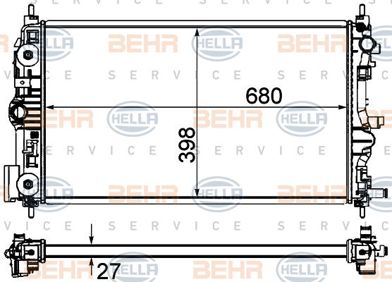 Radiateur, refroidissement du moteur BEHR HELLA SERVICE