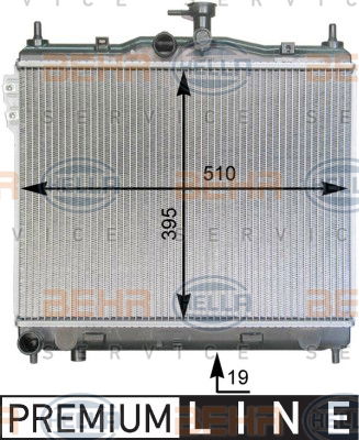 Radiateur, refroidissement du moteur BEHR HELLA SERVICE *** PREMIUM LINE ***