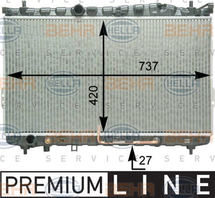 Radiateur, refroidissement du moteur BEHR HELLA SERVICE *** PREMIUM LINE ***