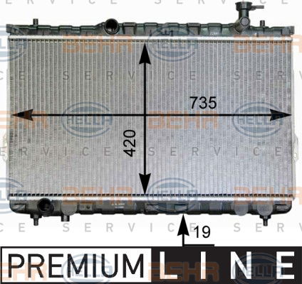 Radiateur, refroidissement du moteur BEHR HELLA SERVICE *** PREMIUM LINE ***