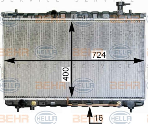 Radiateur, refroidissement du moteur BEHR HELLA SERVICE