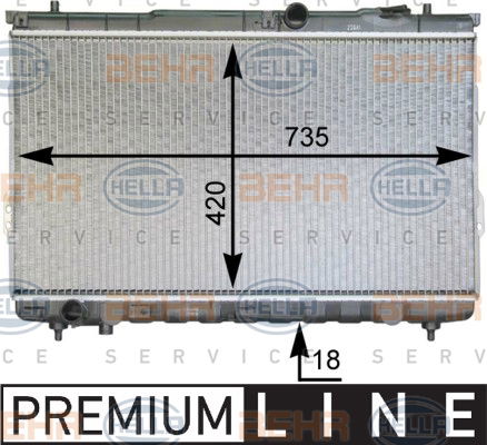 Radiateur, refroidissement du moteur BEHR HELLA SERVICE *** PREMIUM LINE ***