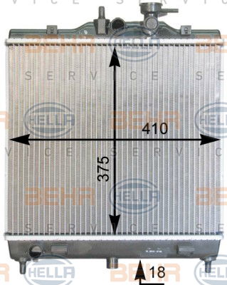 Radiateur, refroidissement du moteur BEHR HELLA SERVICE *** PREMIUM LINE ***