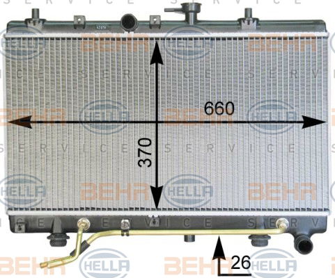 Radiateur, refroidissement du moteur BEHR HELLA SERVICE *** PREMIUM LINE ***