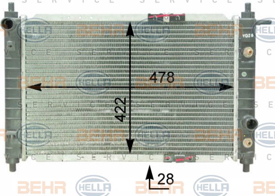 Radiateur, refroidissement du moteur BEHR HELLA SERVICE *** PREMIUM LINE ***