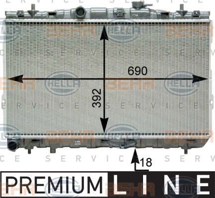 Radiateur, refroidissement du moteur BEHR HELLA SERVICE *** PREMIUM LINE ***