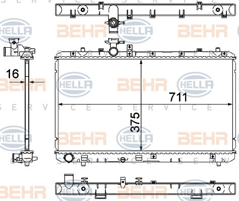 Radiateur, refroidissement du moteur BEHR HELLA SERVICE