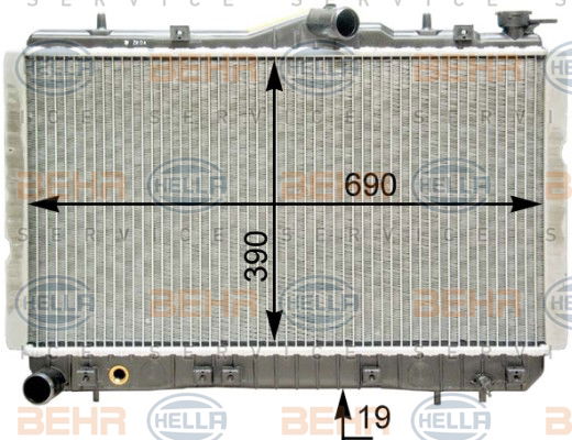 Radiateur, refroidissement du moteur BEHR HELLA SERVICE *** PREMIUM LINE ***