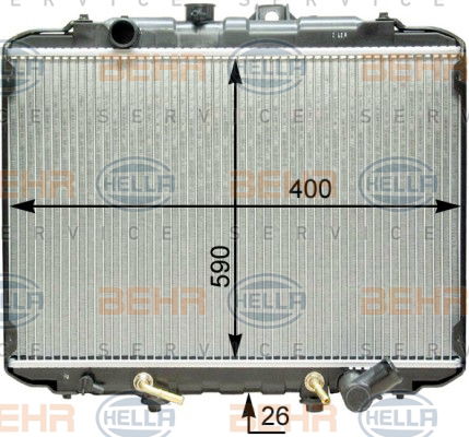 Radiateur, refroidissement du moteur BEHR HELLA SERVICE *** PREMIUM LINE ***