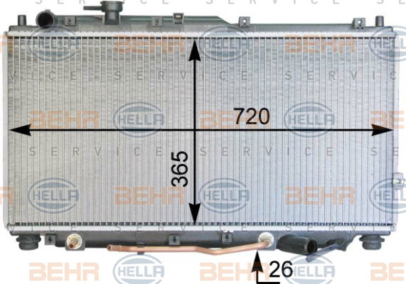Radiateur, refroidissement du moteur BEHR HELLA SERVICE *** PREMIUM LINE ***