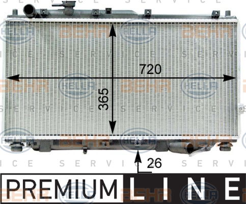 Radiateur, refroidissement du moteur BEHR HELLA SERVICE *** PREMIUM LINE ***