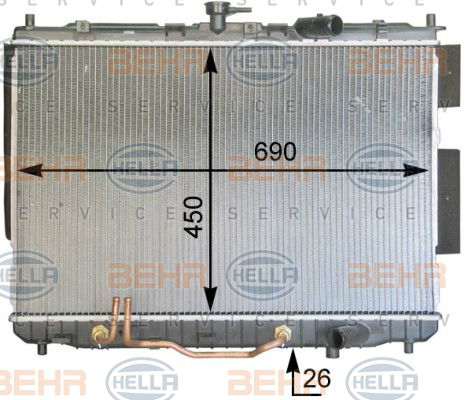 Radiateur, refroidissement du moteur BEHR HELLA SERVICE *** PREMIUM LINE ***