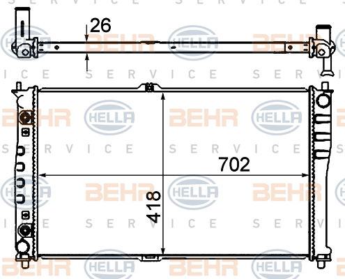 Radiateur, refroidissement du moteur BEHR HELLA SERVICE