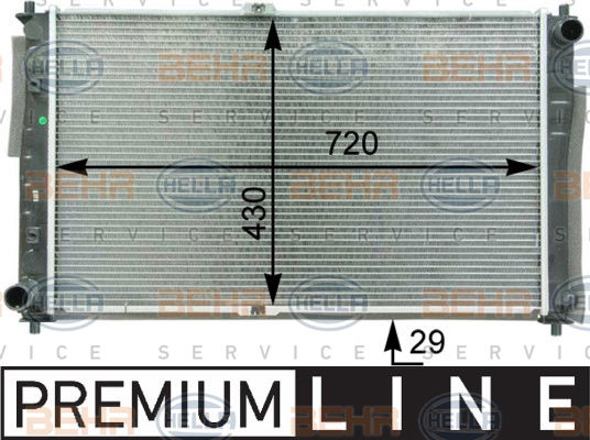 Radiateur, refroidissement du moteur BEHR HELLA SERVICE *** PREMIUM LINE ***