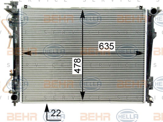 Radiateur, refroidissement du moteur BEHR HELLA SERVICE