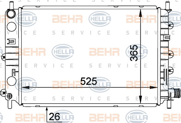 Radiateur, refroidissement du moteur BEHR HELLA SERVICE *** PREMIUM LINE ***