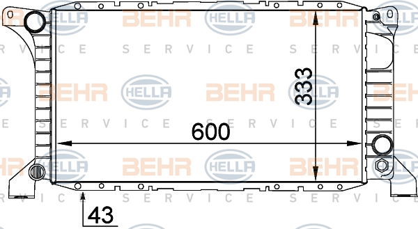 Radiateur, refroidissement du moteur BEHR HELLA SERVICE *** PREMIUM LINE ***