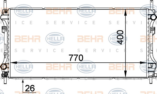 Radiateur, refroidissement du moteur BEHR HELLA SERVICE