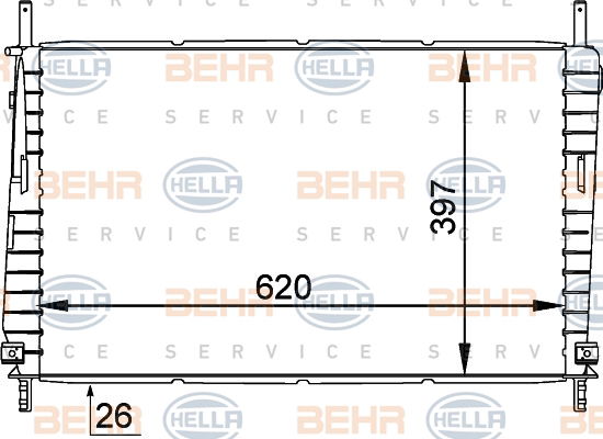 Radiateur, refroidissement du moteur BEHR HELLA SERVICE *** PREMIUM LINE ***