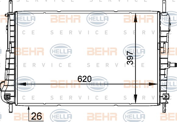 Radiateur, refroidissement du moteur BEHR HELLA SERVICE *** PREMIUM LINE ***
