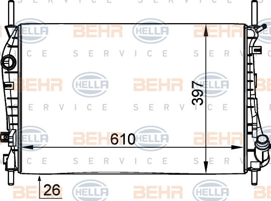 Radiateur, refroidissement du moteur BEHR HELLA SERVICE *** PREMIUM LINE ***