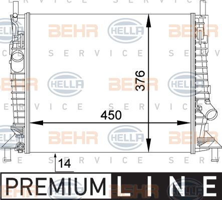 Radiateur, refroidissement du moteur BEHR HELLA SERVICE *** PREMIUM LINE ***