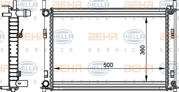 Radiateur, refroidissement du moteur BEHR HELLA SERVICE *** PREMIUM LINE ***