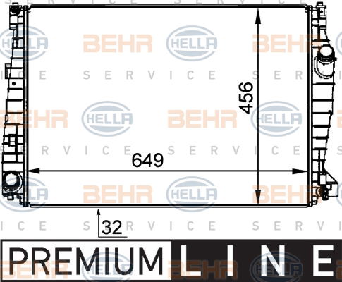 Radiateur, refroidissement du moteur BEHR HELLA SERVICE *** PREMIUM LINE ***