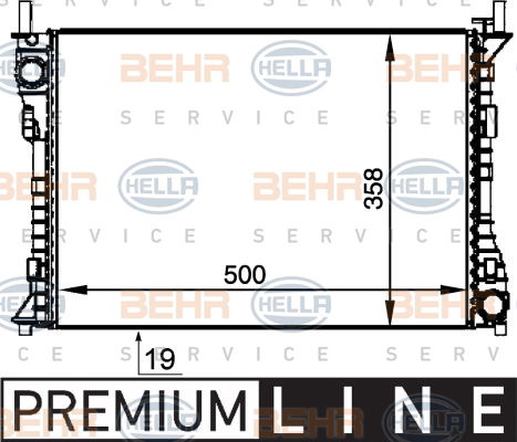 Radiateur, refroidissement du moteur BEHR HELLA SERVICE *** PREMIUM LINE ***