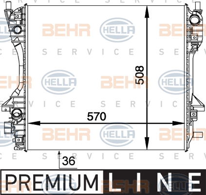 Radiateur, refroidissement du moteur BEHR HELLA SERVICE *** PREMIUM LINE ***