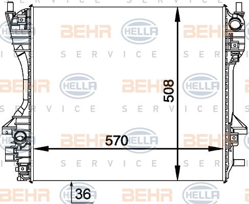 Radiateur, refroidissement du moteur BEHR HELLA SERVICE *** PREMIUM LINE ***