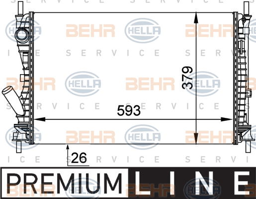 Radiateur, refroidissement du moteur BEHR HELLA SERVICE *** PREMIUM LINE ***