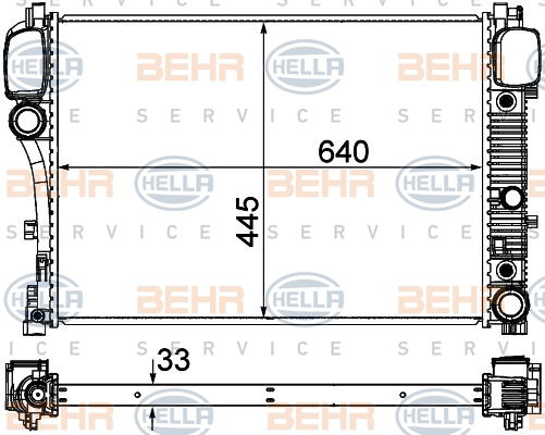 Radiateur, refroidissement du moteur BEHR HELLA SERVICE