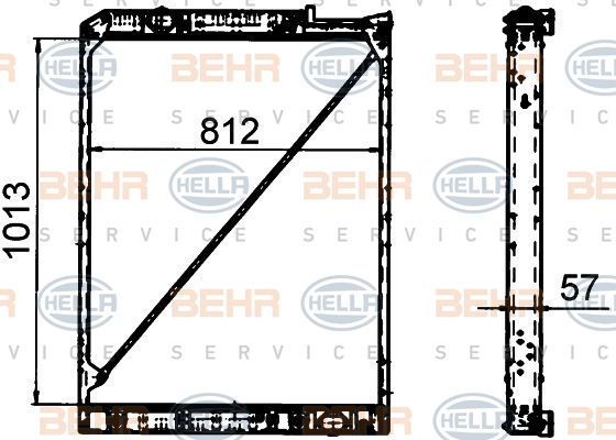 Radiateur, refroidissement du moteur BEHR HELLA SERVICE *** PREMIUM LINE ***