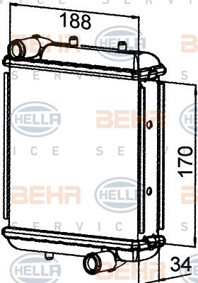 Radiateur, refroidissement du moteur BEHR HELLA SERVICE *** PREMIUM LINE ***