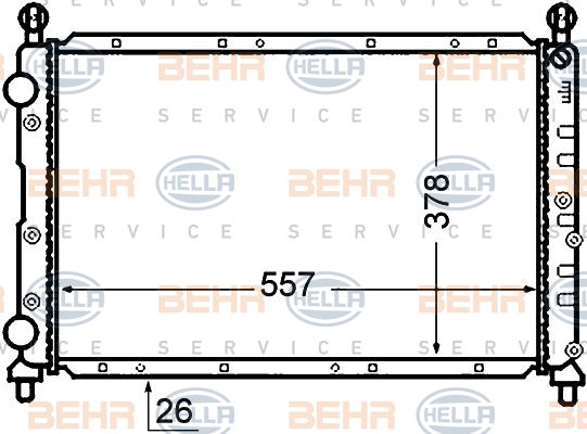 Radiateur, refroidissement du moteur BEHR HELLA SERVICE