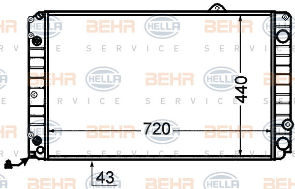 Radiateur, refroidissement du moteur BEHR HELLA SERVICE