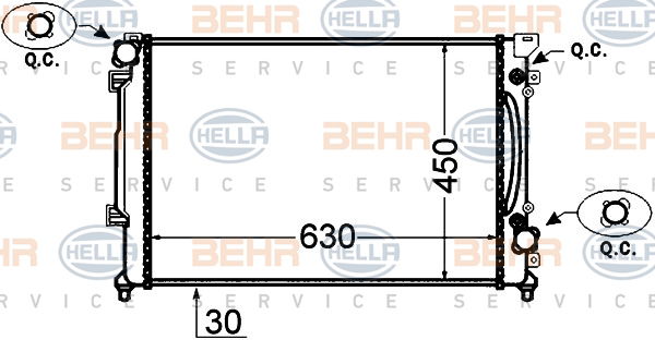 Radiateur, refroidissement du moteur BEHR HELLA SERVICE