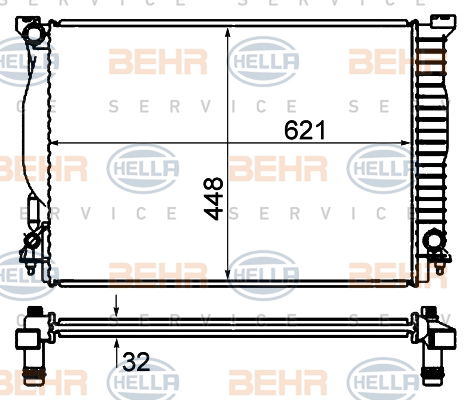 Radiateur, refroidissement du moteur BEHR HELLA SERVICE