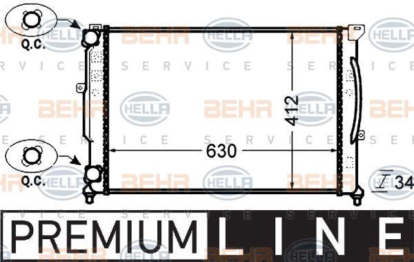 Radiateur, refroidissement du moteur BEHR HELLA SERVICE *** PREMIUM LINE ***