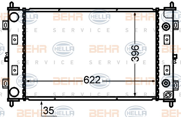 Radiateur, refroidissement du moteur BEHR HELLA SERVICE