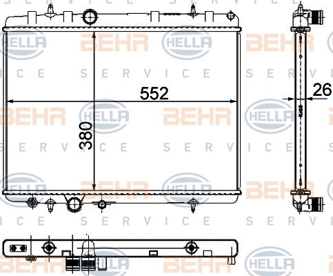 Radiateur, refroidissement du moteur BEHR HELLA SERVICE *** PREMIUM LINE ***
