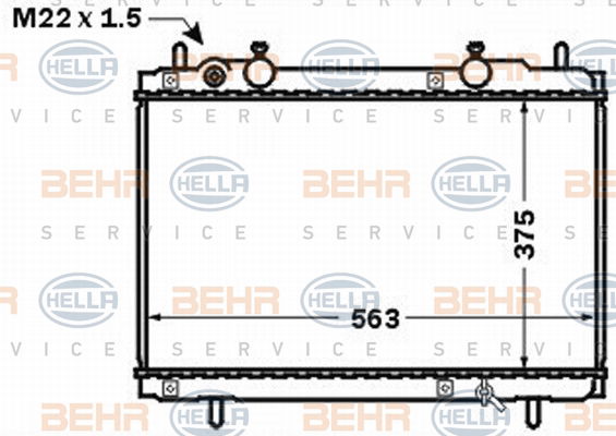 Radiateur, refroidissement du moteur BEHR HELLA SERVICE